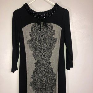 Etcetera Sheath Dress  Black and Gray Size 4